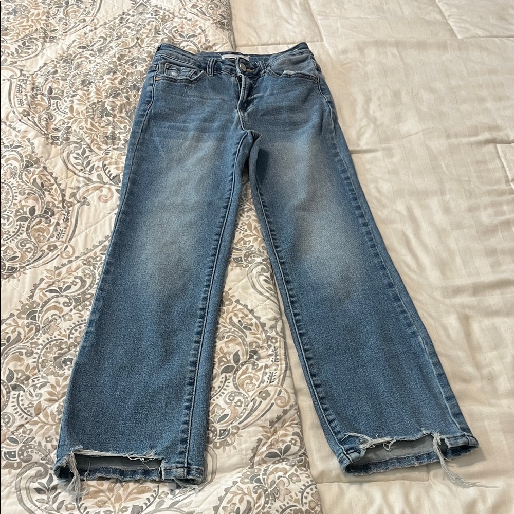Risen blue Wide-Leg Distressed Women's Jeans